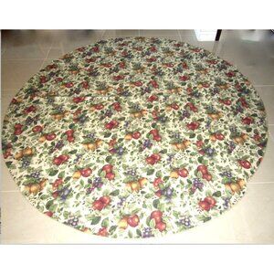 Ex-Cell Home Vintage Fruit Themed Apples Pears Grapes Cotton Tablecloth